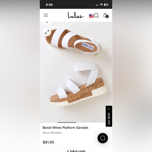 Steve Madden Bandi Platform White Sandals - size 10 - Picture 13 of 13